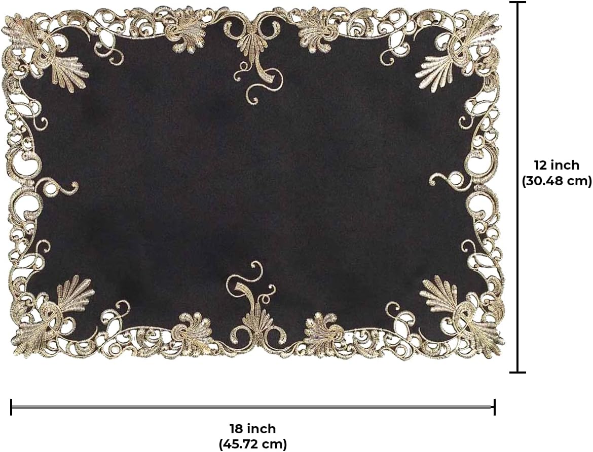 Black Gold Placemats – Rustic Table Placemats for Dining Table Decor