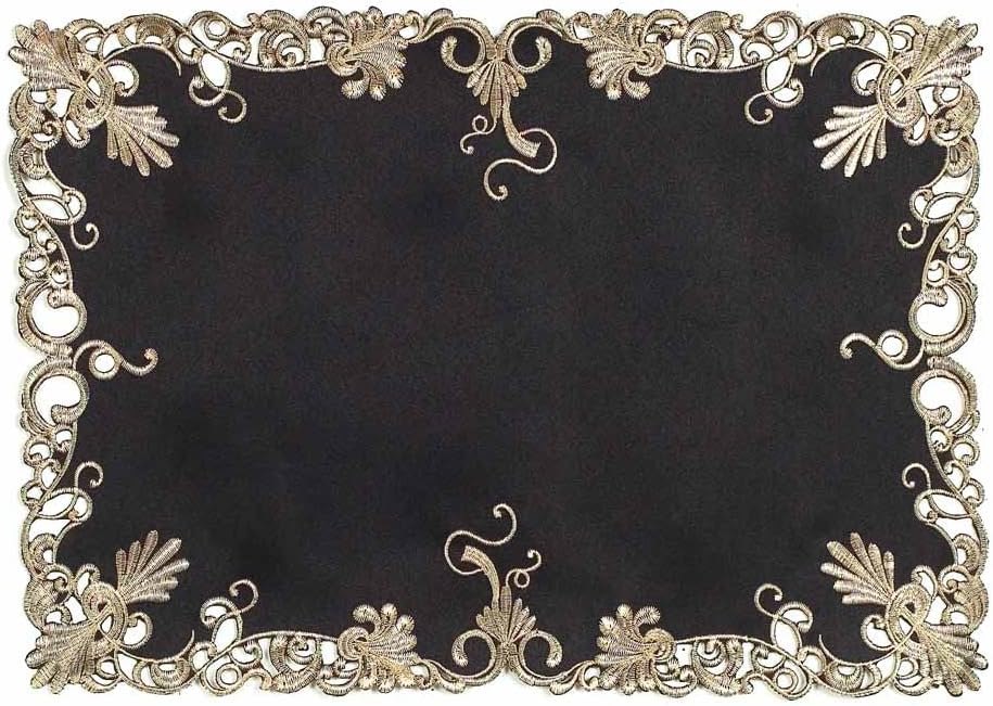 Black Gold Placemats – Rustic Table Placemats for Dining Table Decor