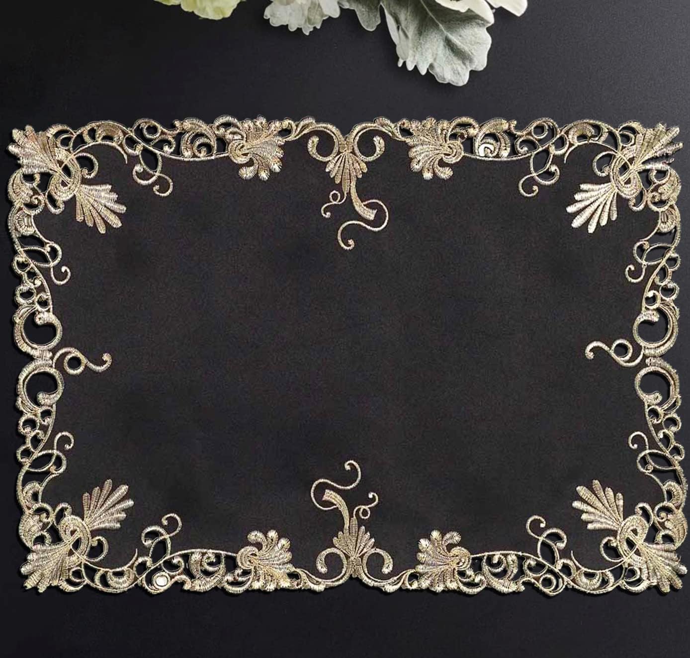 Black Gold Placemats – Rustic Table Placemats for Dining Table Decor