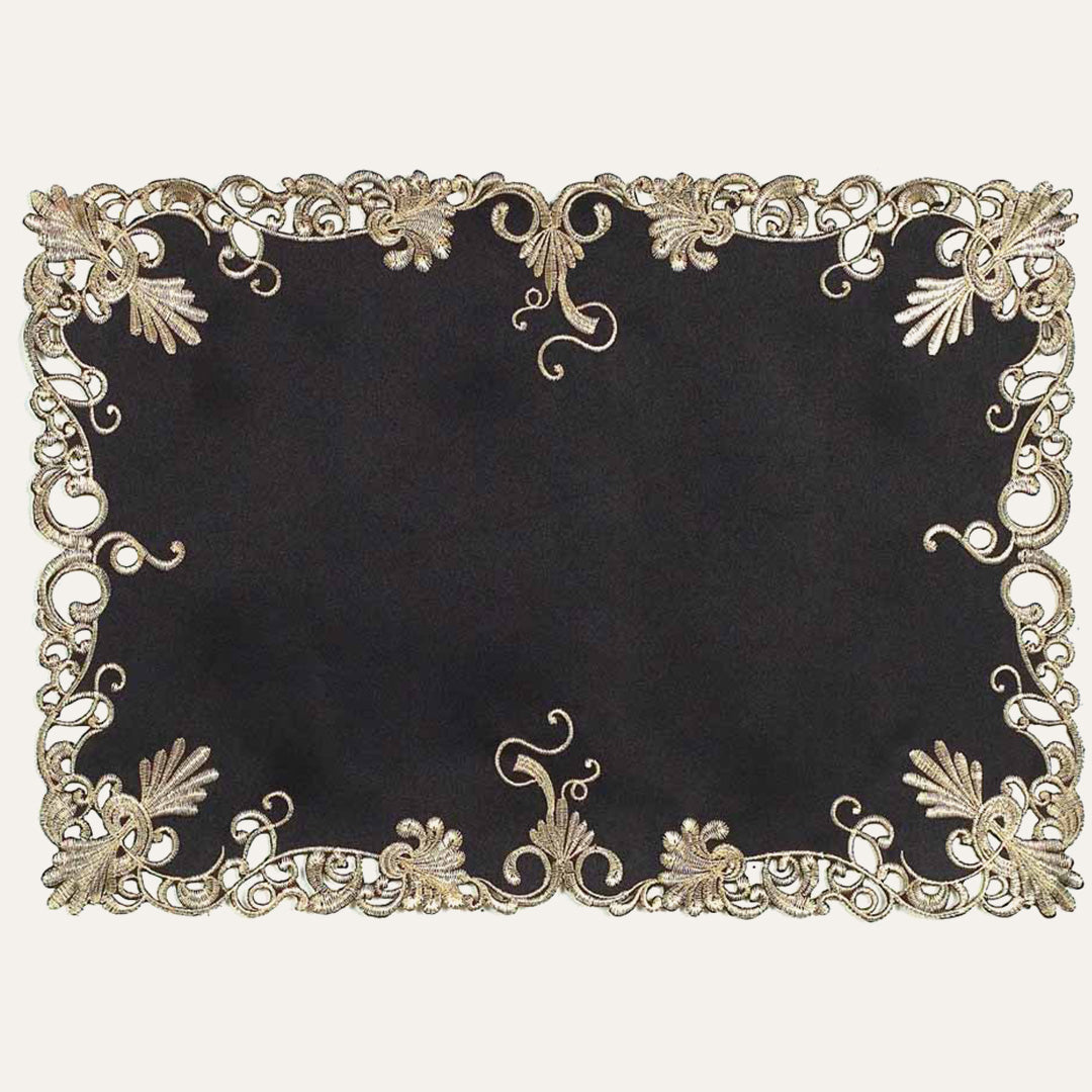 Black Gold Placemats – Rustic Table Placemats for Dining Table Decor