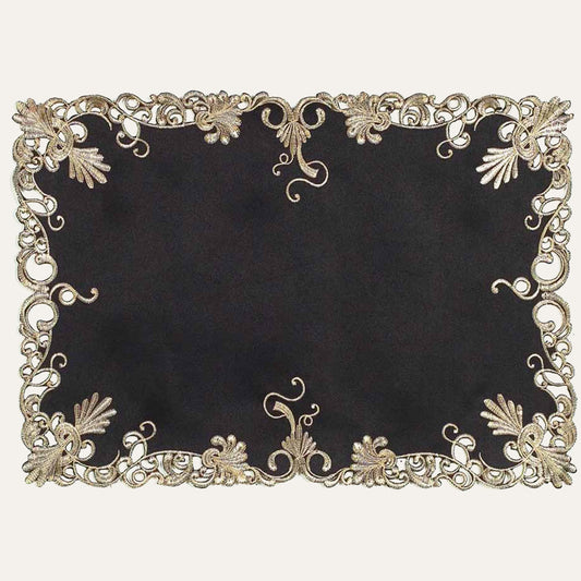 Black Gold Placemats – Rustic Table Placemats for Dining Table Decor