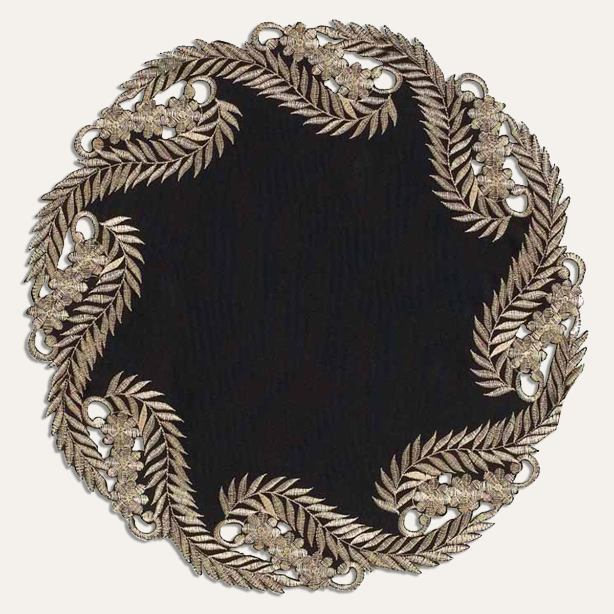 Black Gold Table Doilies – Elegant Decorative Runner, 15 Inch Rustic Dining Accents