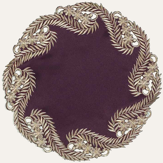 Plum Gold Doilies – 15 Inch Table Doilies | Rustic Vintage Table Decor