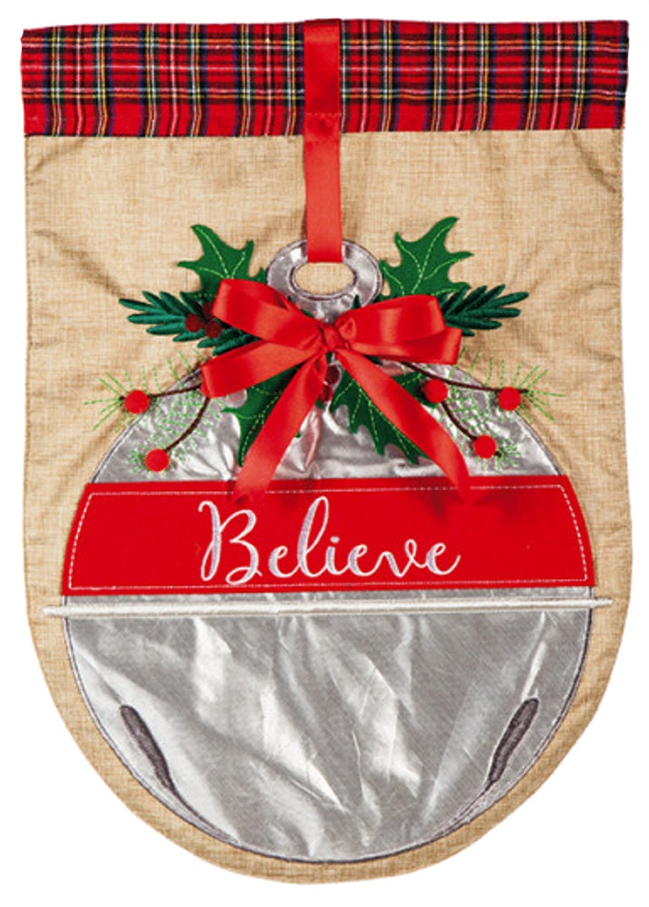 Christmas Believe Bell Garden Flag