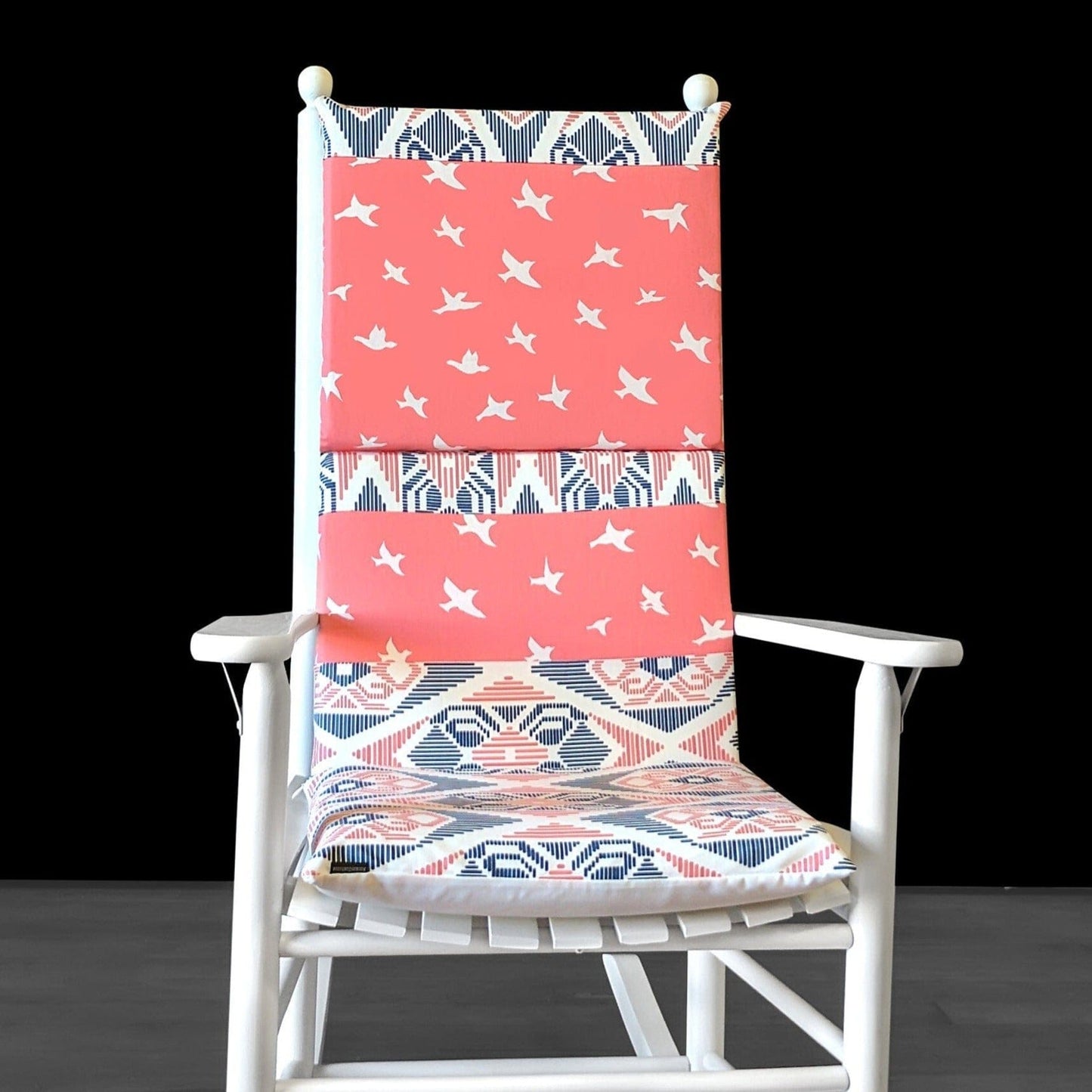 Birds Patchwork Custom Rocking Chair Cushion