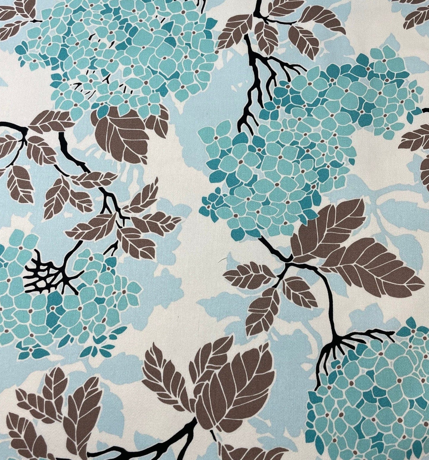 Blue and White Hydrangea Floral Rocking Chair Cushion