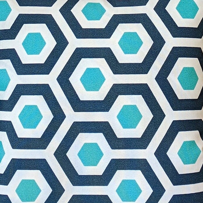 Blue Hexagon Geometric Rocking Chair Cushion