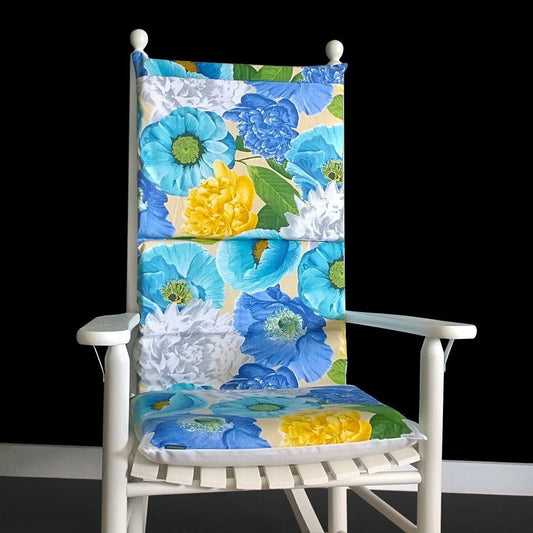 Bluebell Yellow Floral Rocking Chair Cushion