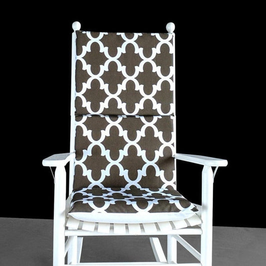 Brown Hidden Zipper Rocking Chair Cushion