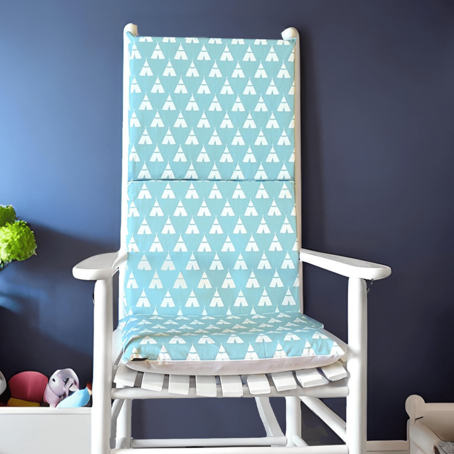 Indian Wig Wam Rocking Chair Cushion, Blue Tee Pee Seat Covers