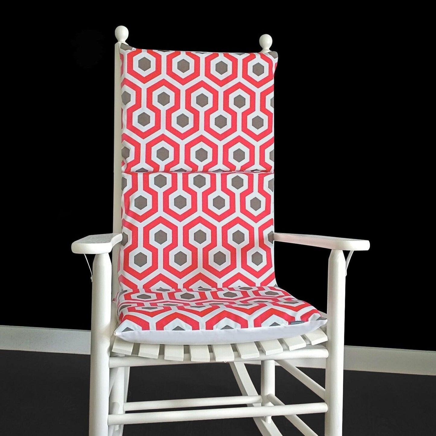 Pink Honeycomb Print Rocking Chair Cushion with Removable Inserts