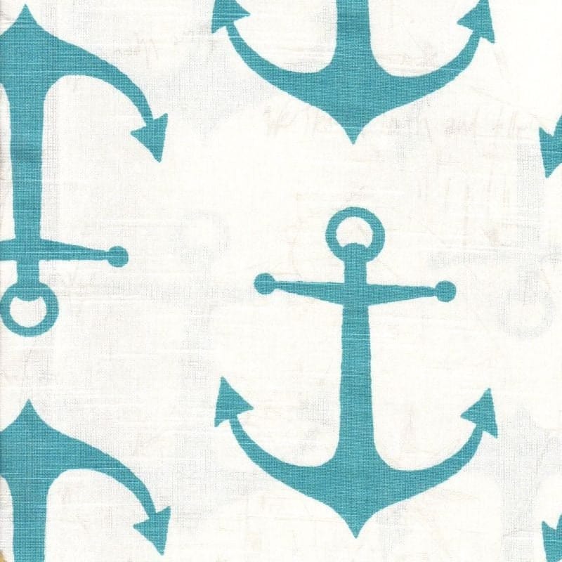 Turquoise Blue Anchors Adjustable Rocking Chair Cushion