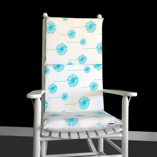 Turquoise Blue Dandelion Rocking Chair Pad