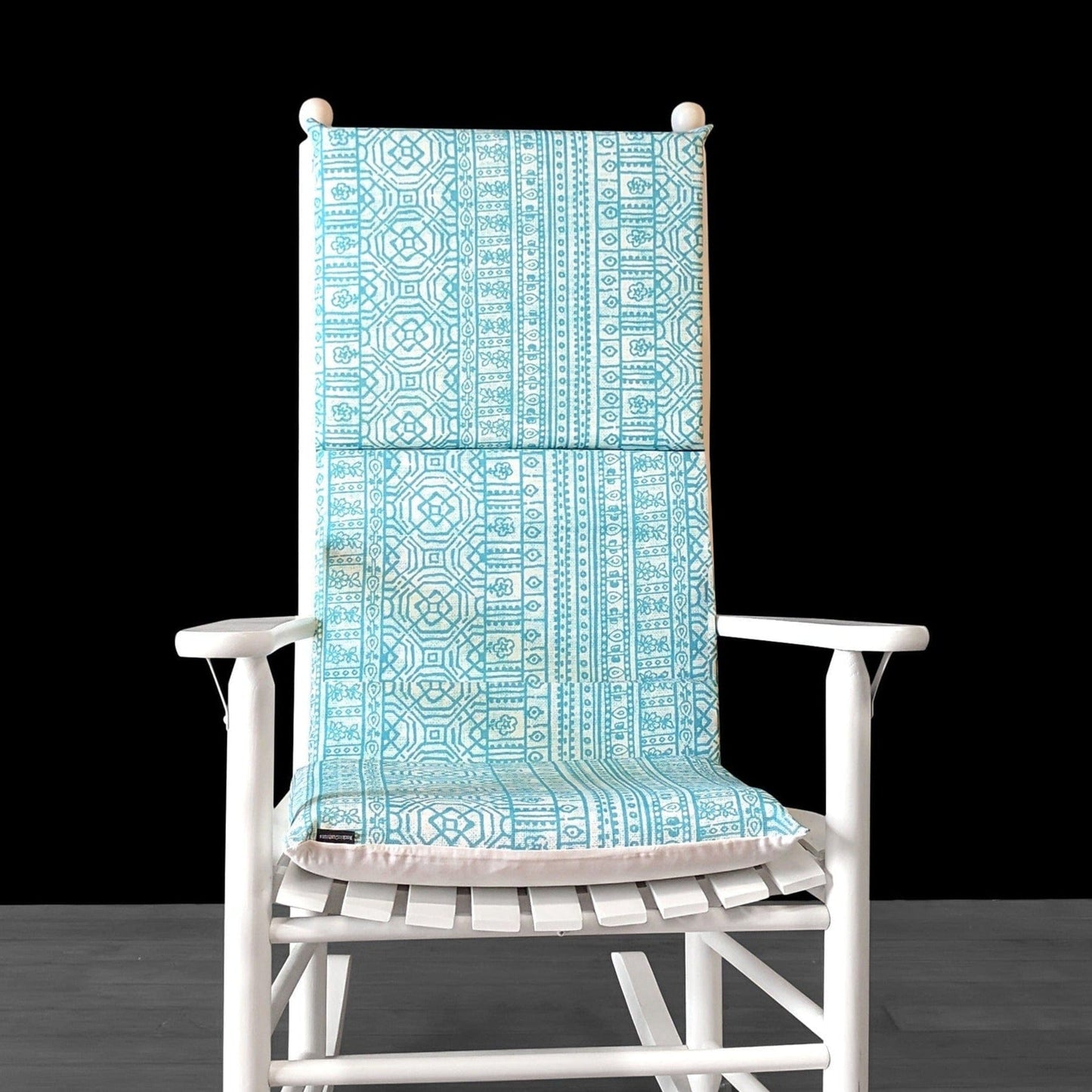 Turquoise Blue Indian Style Rocking Chair Cushion