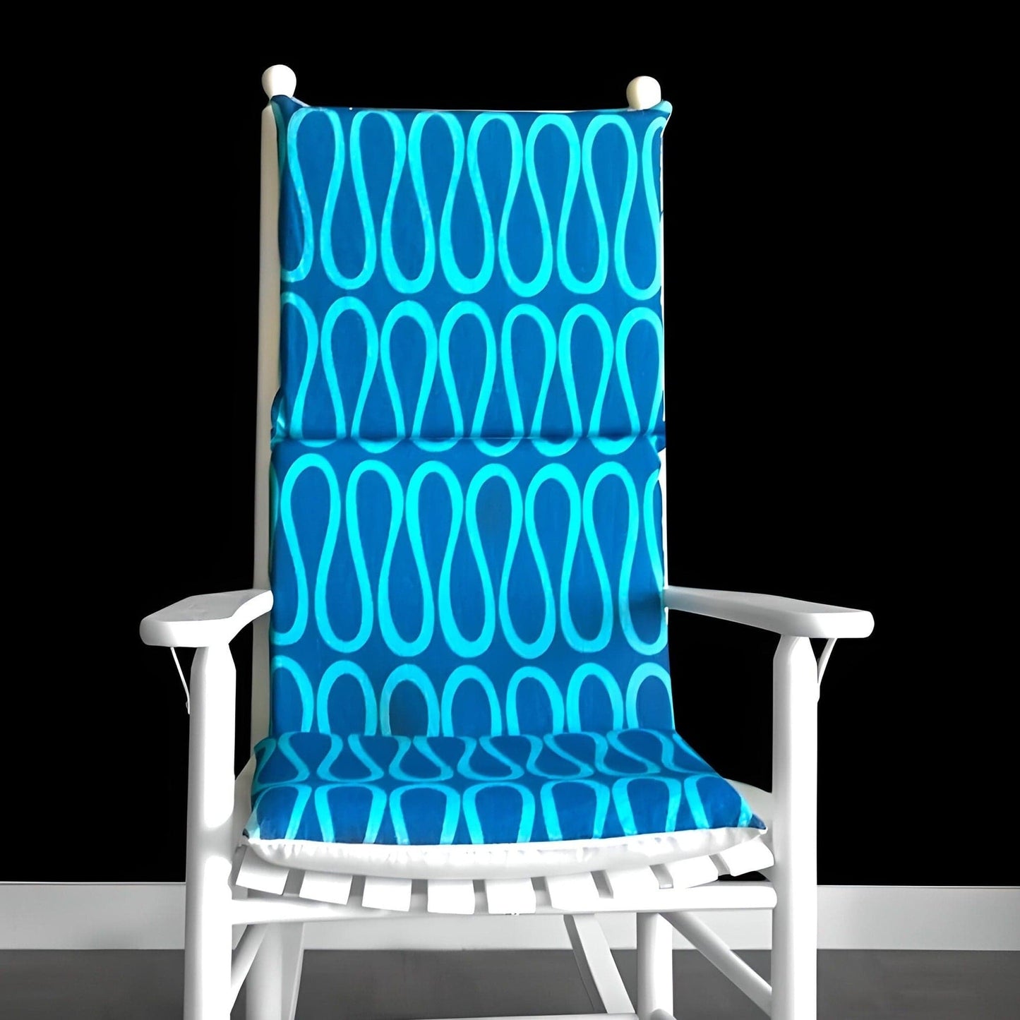 Two Tone Blue Rocking Chair Cushion
