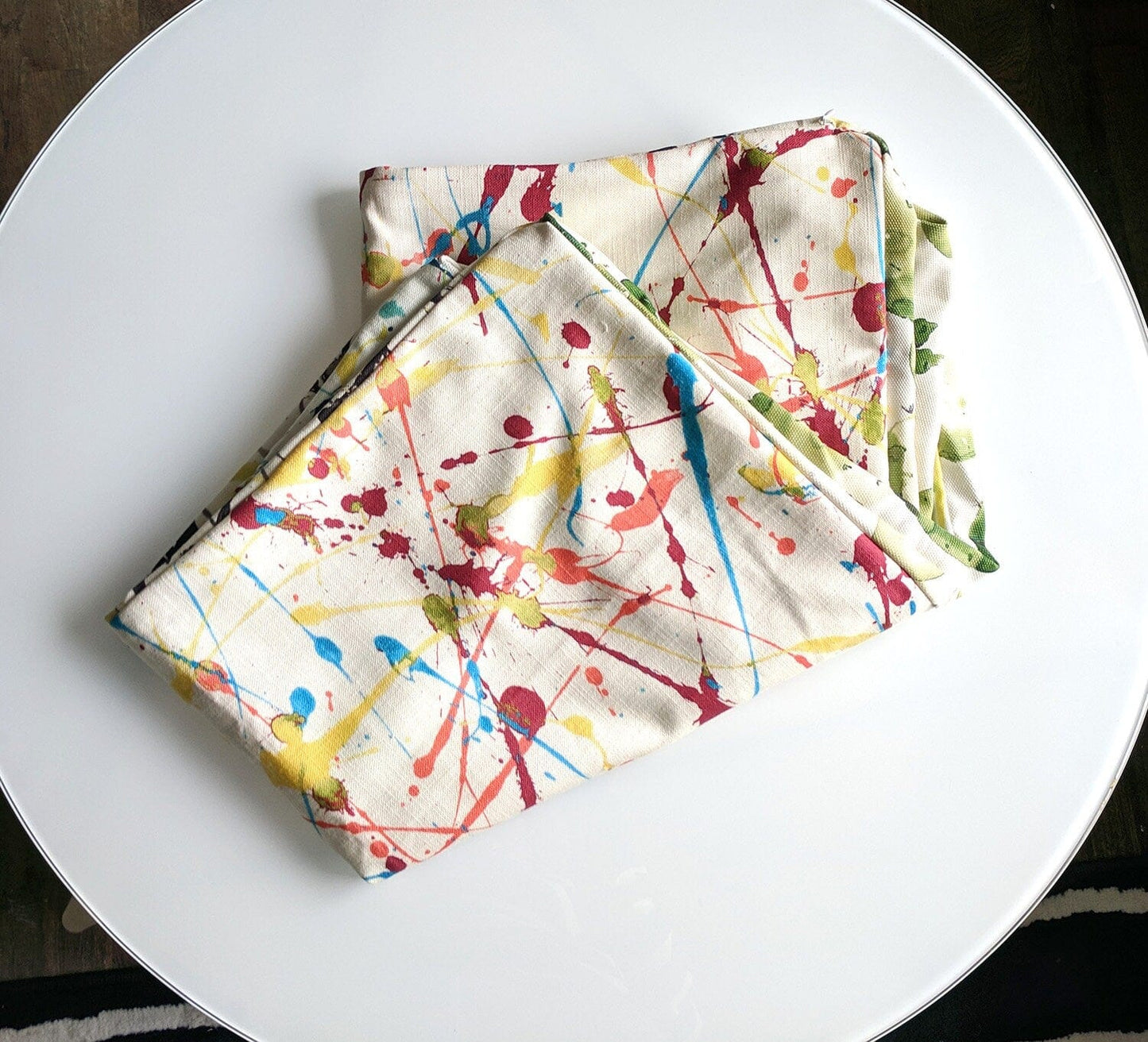 SALE Bean Bag Colorful Paint Splatter Cactus Ottoman, Floor Pouf Cover