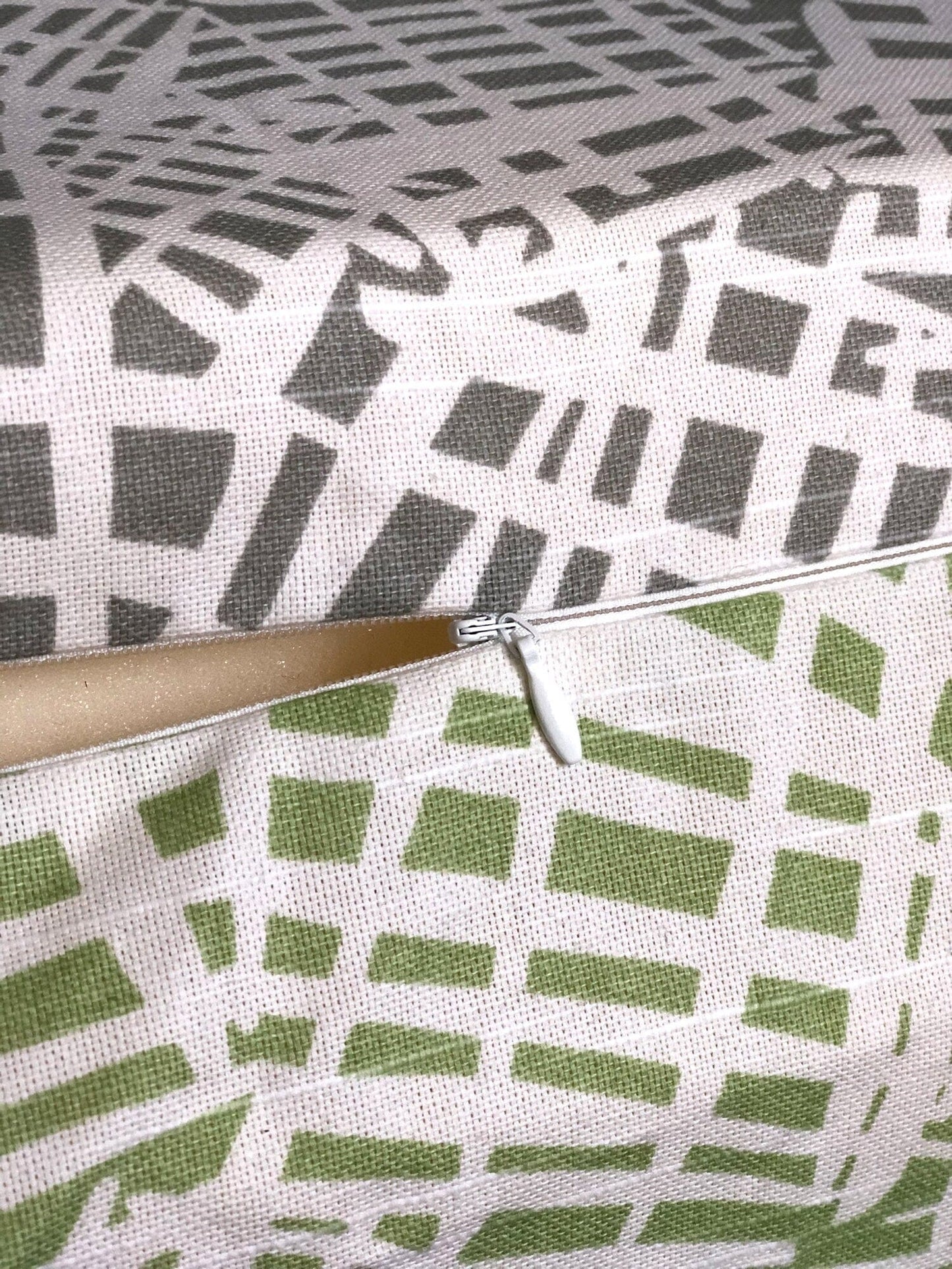 SALE Pink Gray Geometric Print Bean Bag Pouf Cover, Ottoman Seat Cover