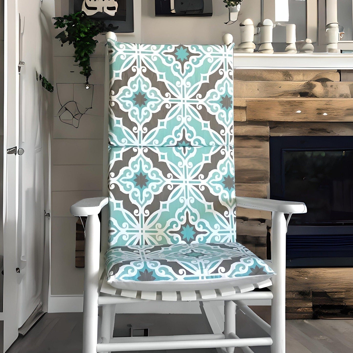 Vintage Style Pale Blue Rocking Chair Cushion