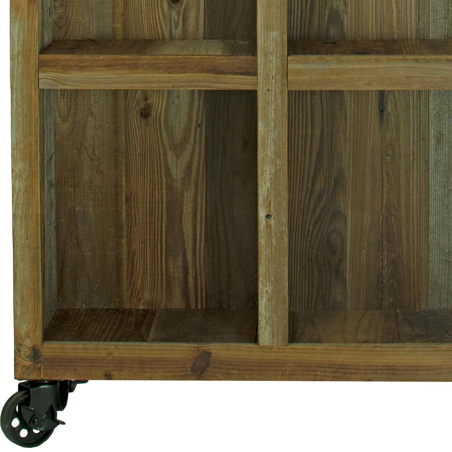 Rolling Redwood Storage Cabinet