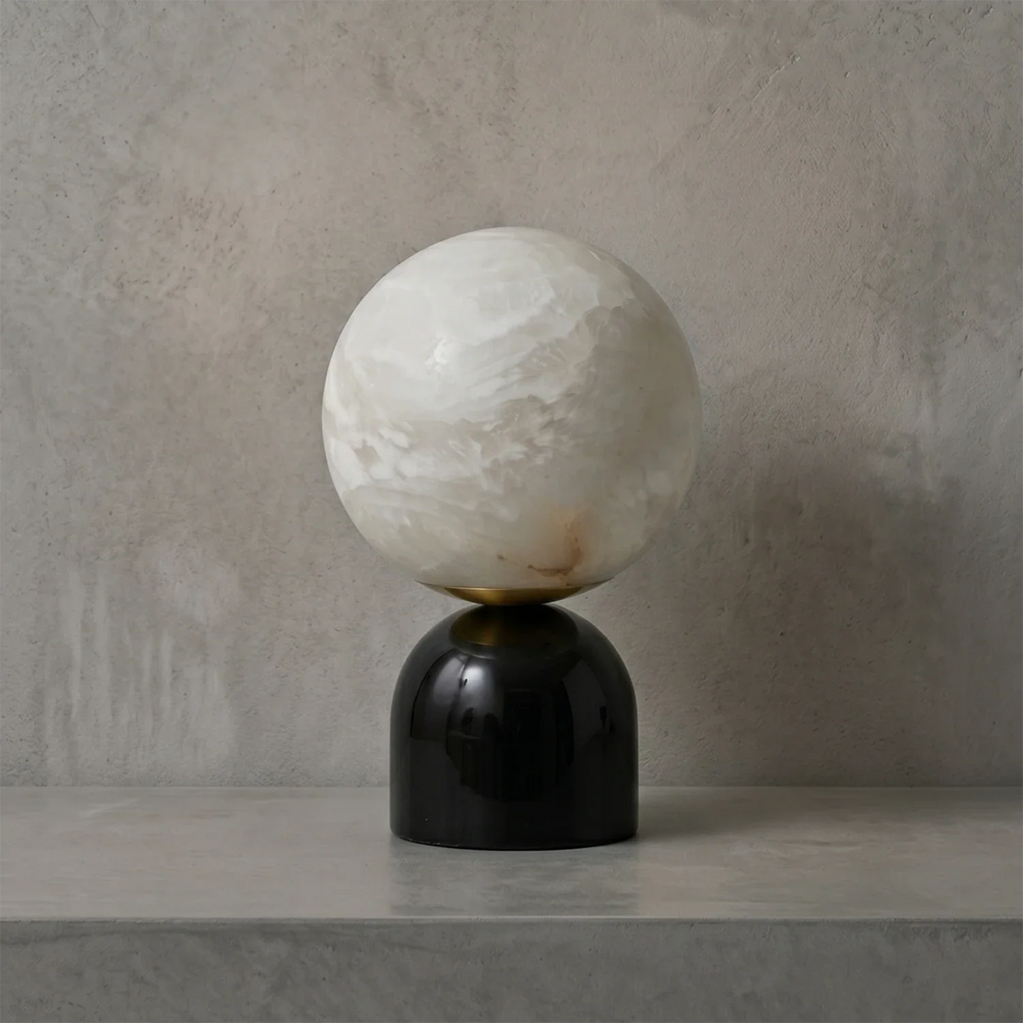 Round Alabaster Table Lamp