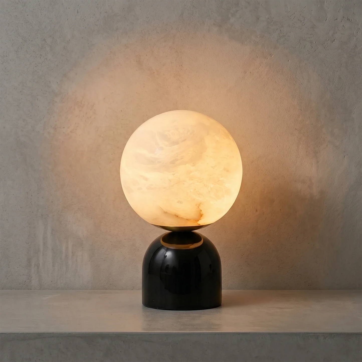 Round Alabaster Table Lamp