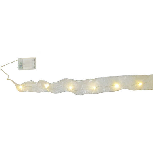 20-Light Battery-Operated Ribbon Lights - Silver