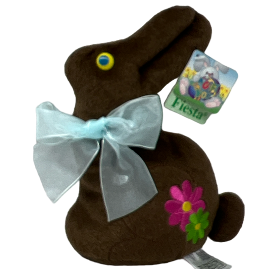 Chocolate Plush Bunnies - Blue Bow