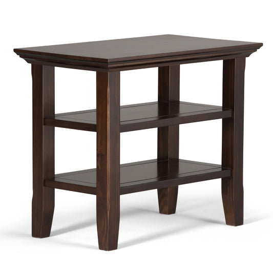 Acadian Solid Wood Narrow Side Table in Brunette