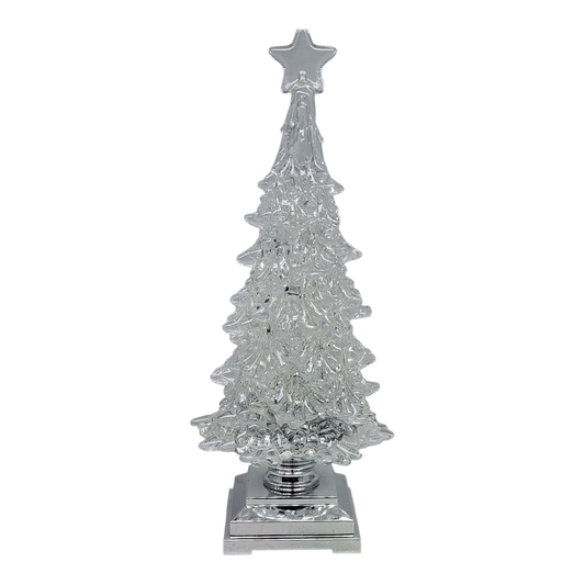 Twinkling Frost Lighted Waterglobe Tree - 12.5"