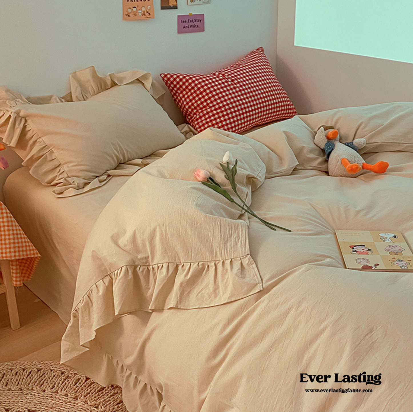 Ruffle Bedding Set / Green