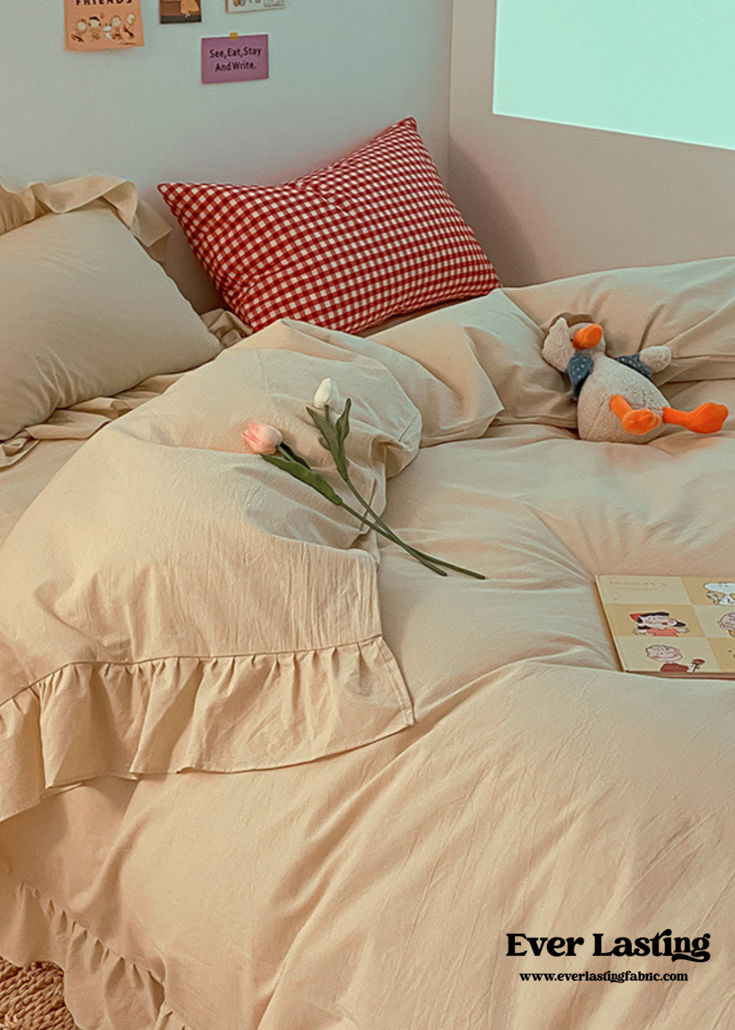 Ruffle Bedding Set / Green