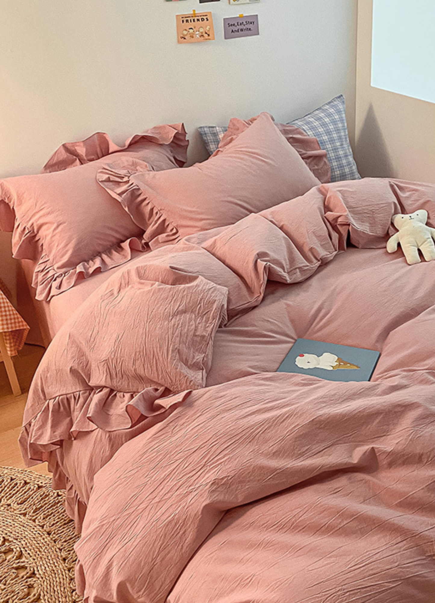 Ruffle Bedding Set / Green