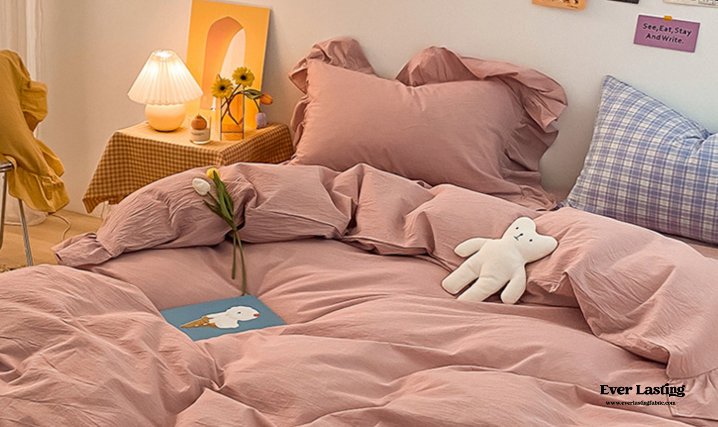 Ruffle Bedding Set / Pink