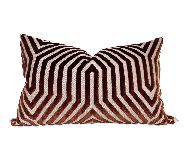 Vanderbilt Pillow Cover in Russet, Schumacher Textiles