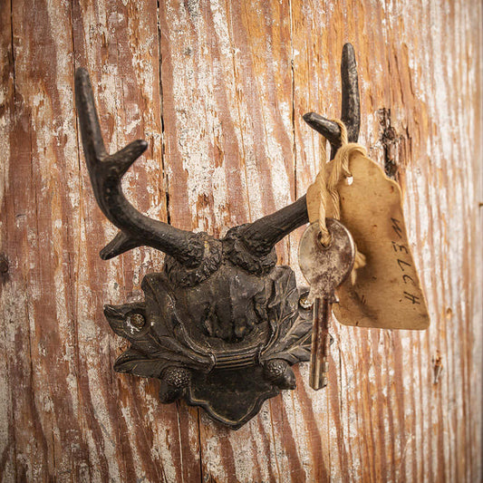 Rustic Antler Wall Hook with Vintage Lodge Design (Set of 2)