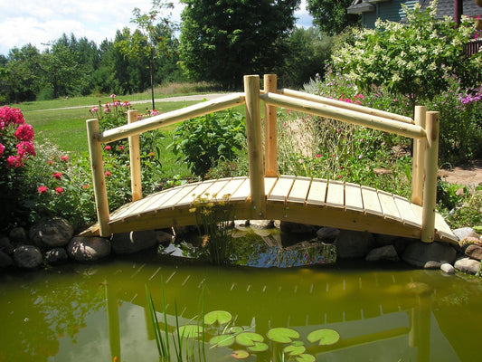 Rustic Wooden Garden Bridge
