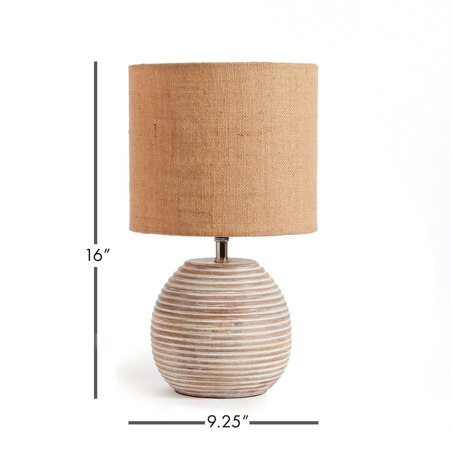 Rustic Mango Wood Table Lamp with Linen Shade