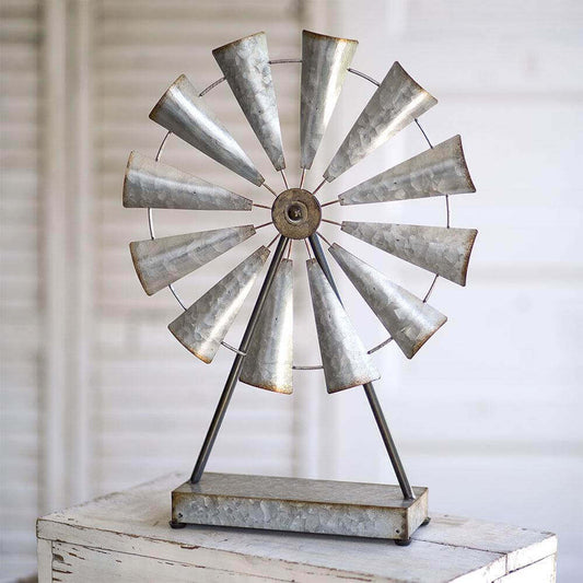 Rustic Metal Farmhouse Tabletop Windmill