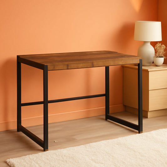 Rustic Nutmeg Writing Desk with Farmhouse Style Design