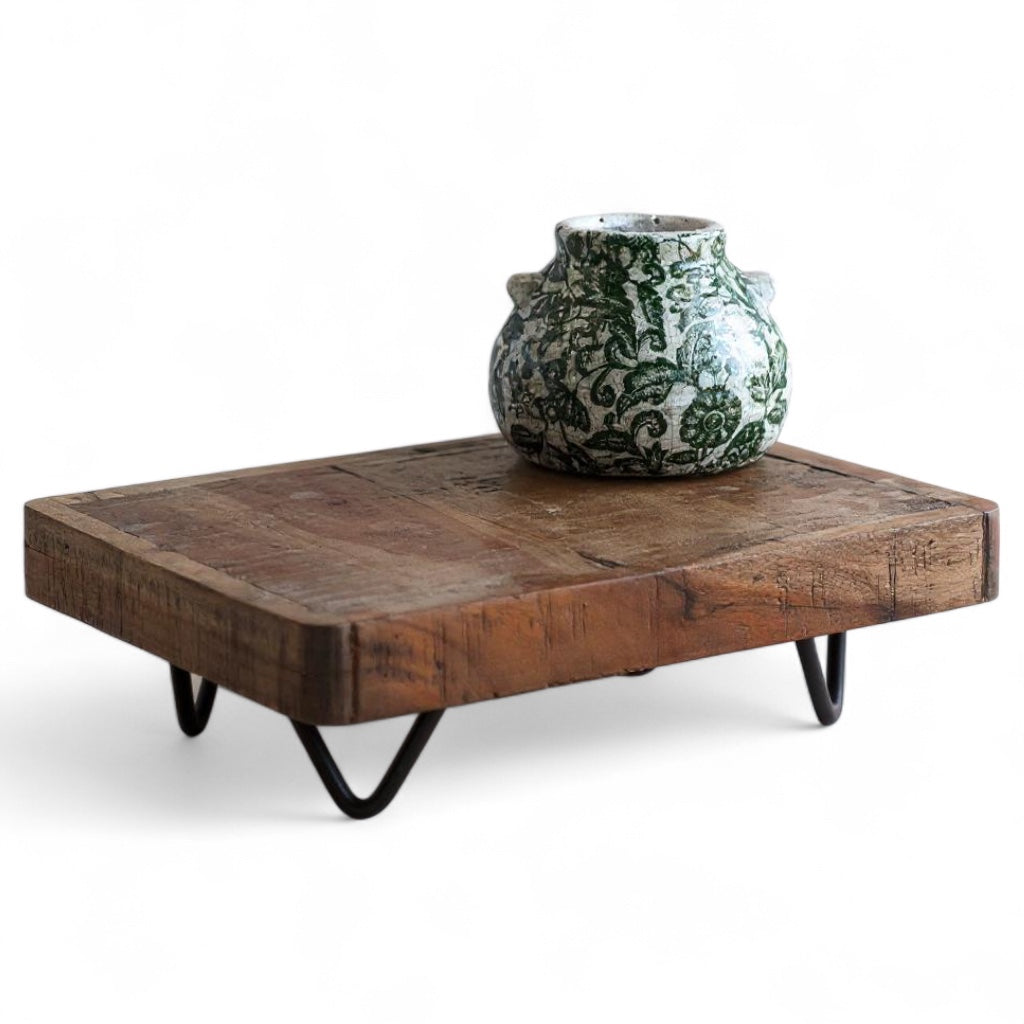 Rustic Wood Display Riser with Hairpin Legs