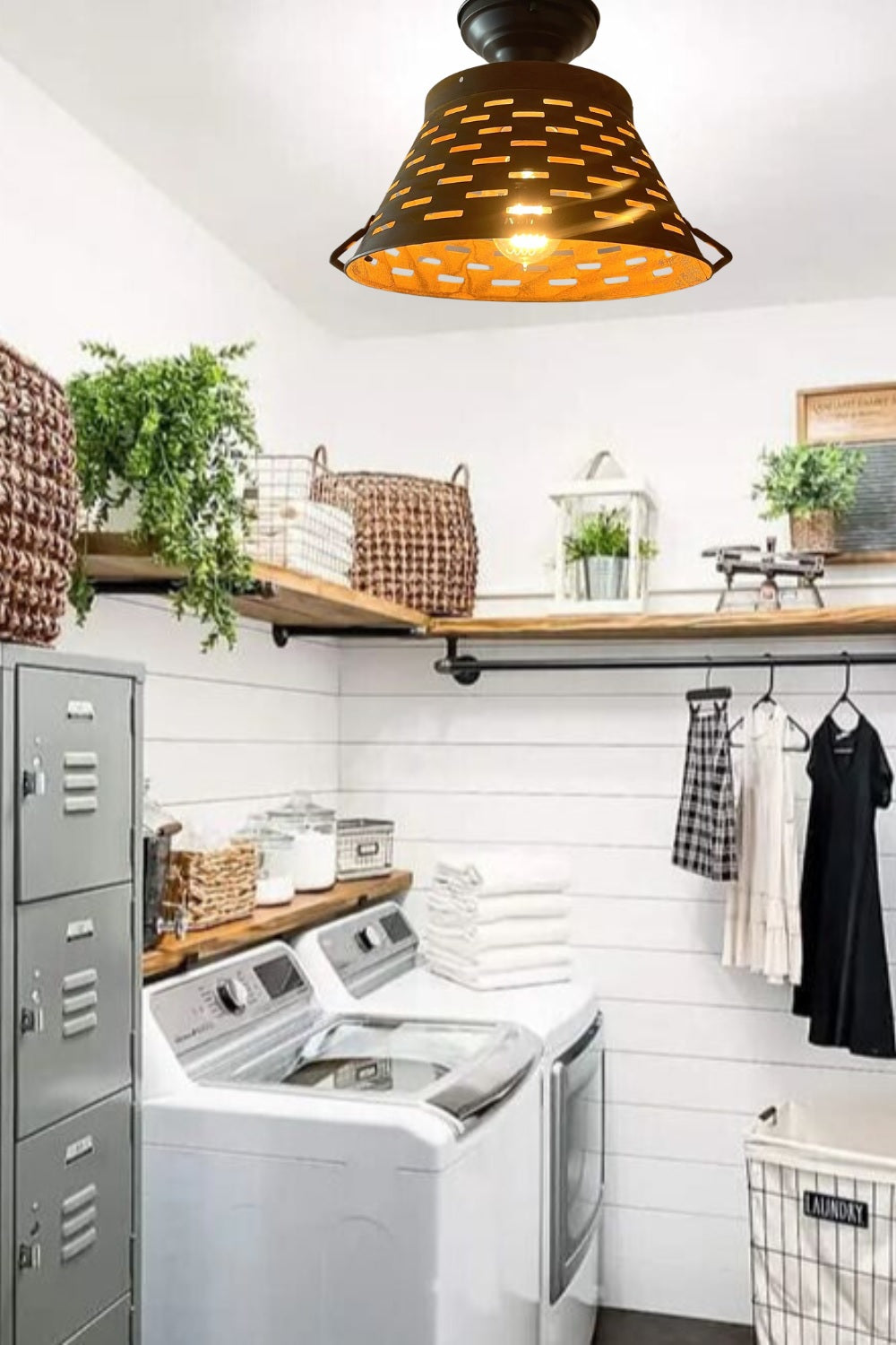 Pierced Barn Metal Farmhouse Ceiling Light