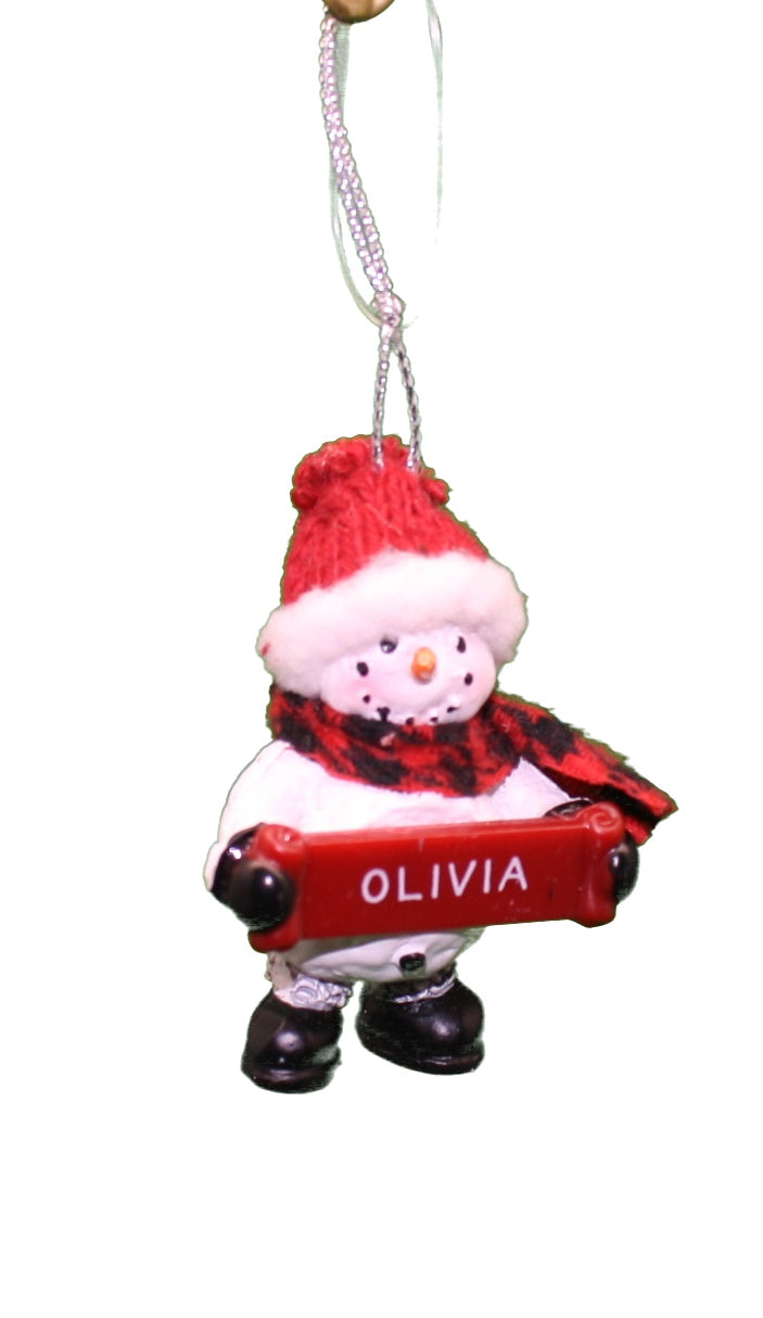 Cozy Snowman Ornament (Letters G - R) -