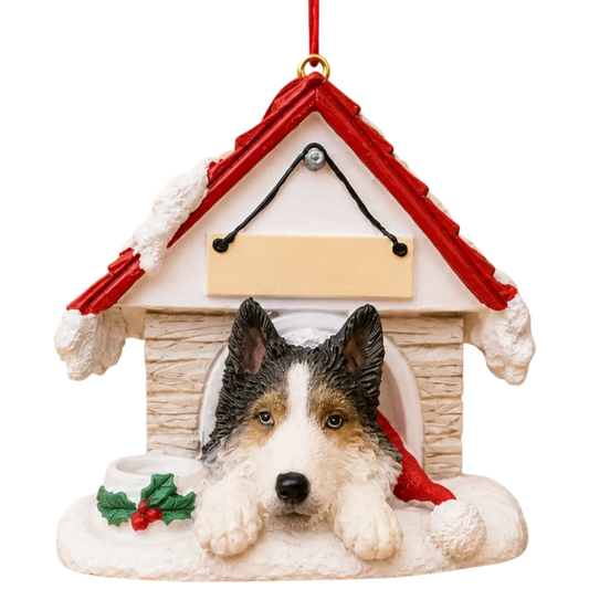 Ceramic Doghouse Ornament - Siberian Husky
