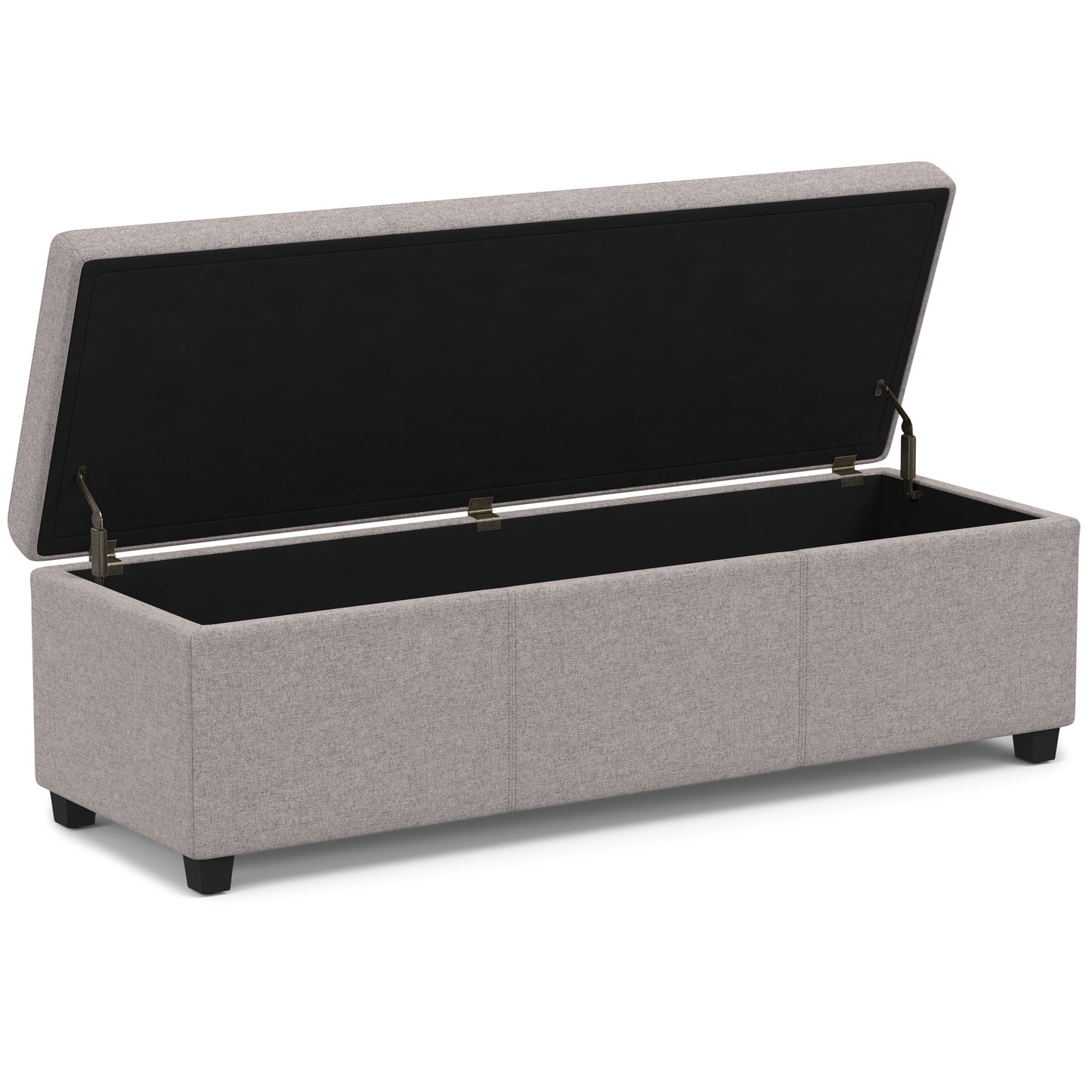 Avalon 54 Inch Wide Extra Large Storage Ottoman Bench in Cloud