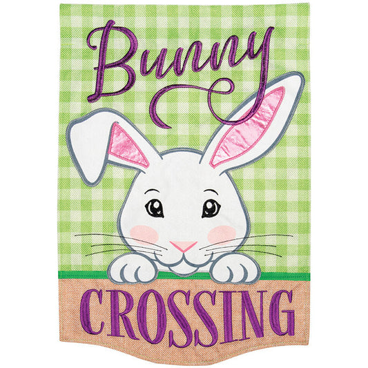 Bunny Crossing Garden Flag - 12" x 18"