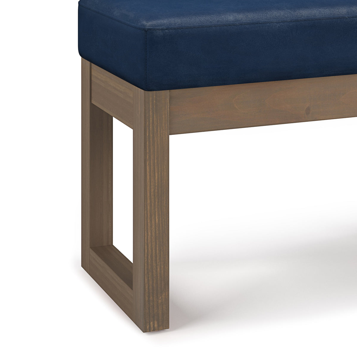 Milltown 27 Inch Wide Solid Wood Footstool Small Ottoman Bench