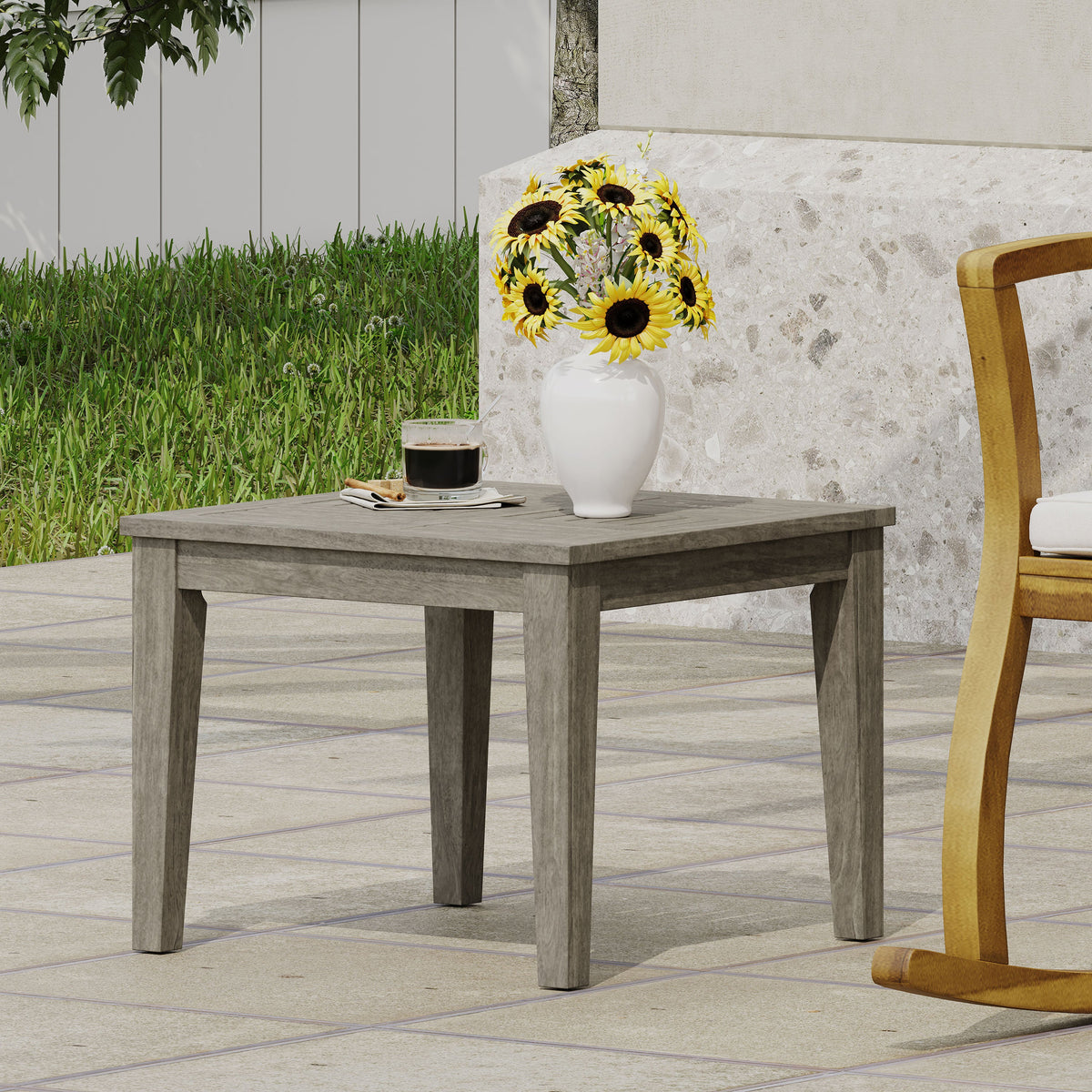 Hampton Outdoor Acacia Wood Side Table