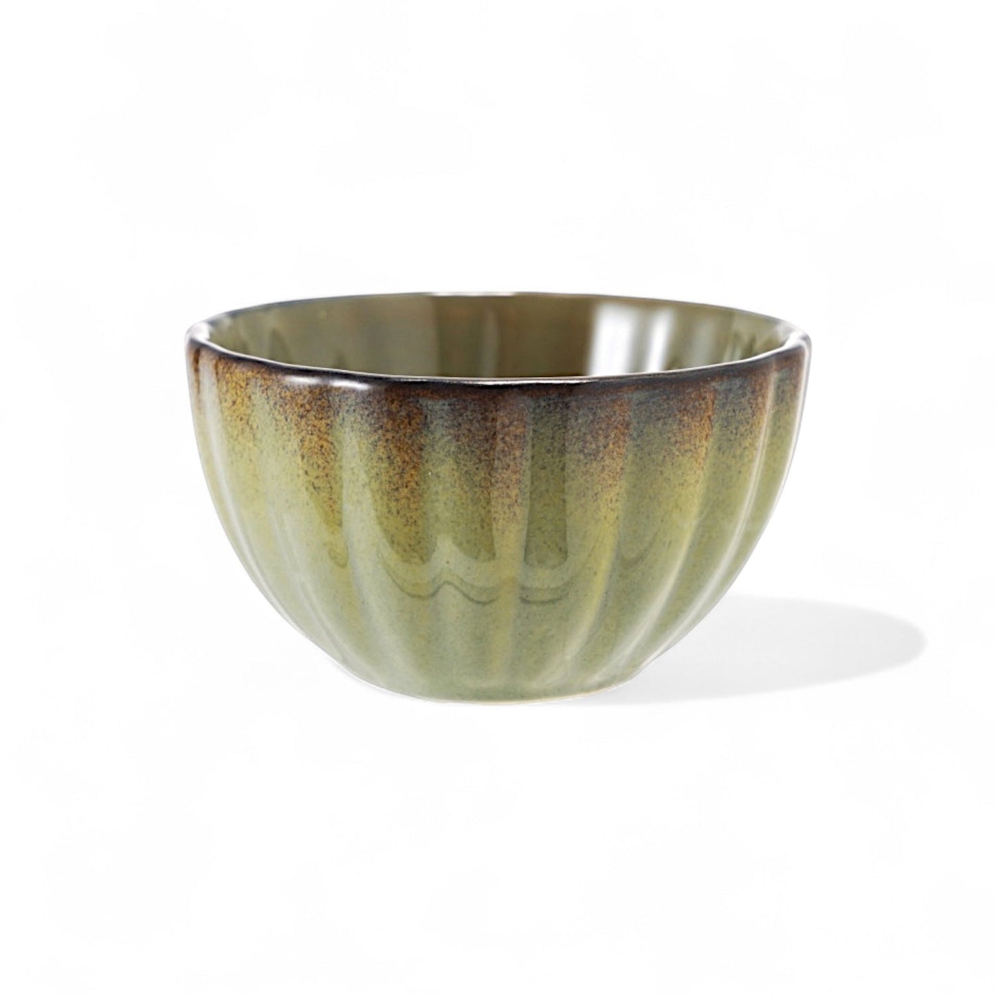 Sage Green Ribbed Ceramic Bowl