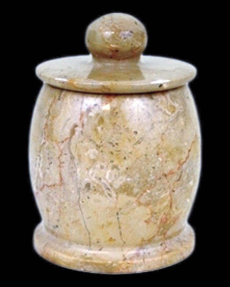Sahara Beige Marble Decorative Jar | Cotton Jar