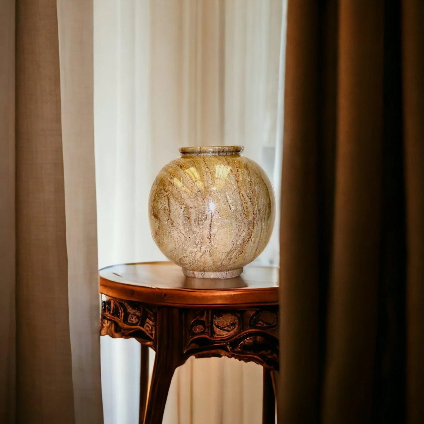 Sahara Beige Marble Large Vase